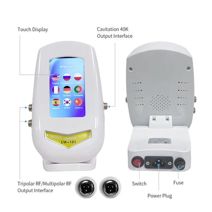40K 3-in-1 Ultrasonic Body Shaping Instrument - Beauty Massage & Negative Pressure Slimming for Facial Care