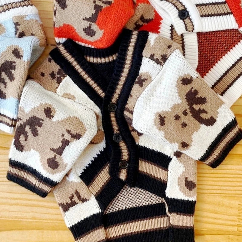 Luxury Striped Cardigan Sweater for Dogs – Warm Coat for Chihuahua, Bichon Frise & Puppies
