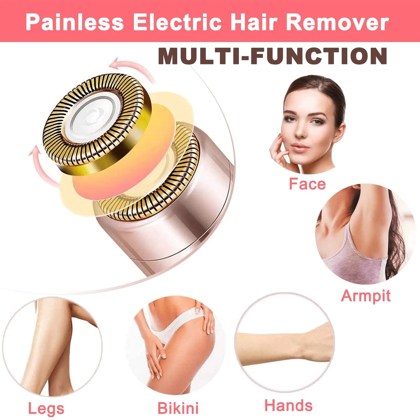 Portable Lipstick Electric Hair Remover for Women Painless Facial Shaver Tool