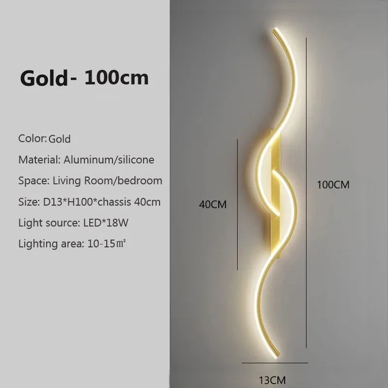Modern LED Wall Lamp - Minimalist Bedside & Living Room Strip Sconce Indoor Lighting Fixture