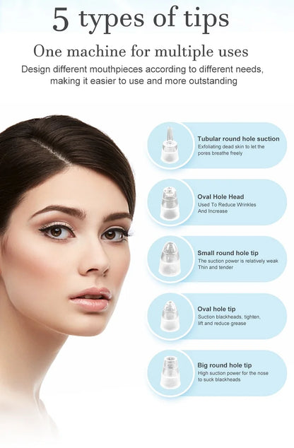 3-Suction Mode Face Cleansing Beauty Machine - Blackhead Removal & Dead Skin Remover Vacuum