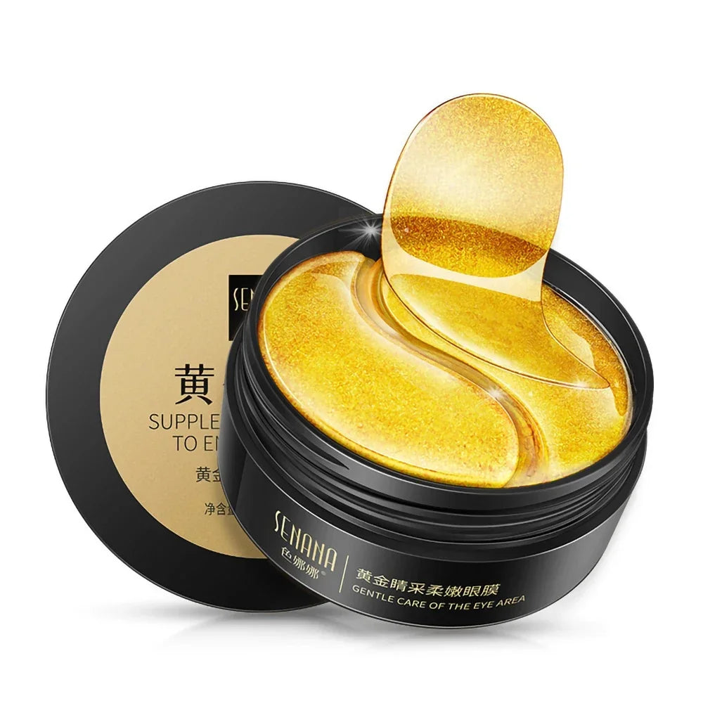 24K Gold Hyaluronic Acid Eye Mask - Collagen Patches for Dark Circles & Skin Care