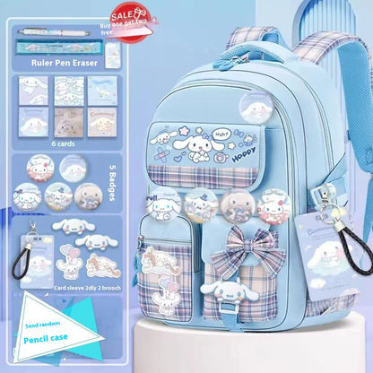 Yuguigou Kulomi Large Capacity Backpack for Elementary Girls - Spine Protection Design