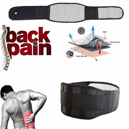 Self-Heating Lower Back Support Belt - Magnetic Therapy Lumbar Waist Brace for Pain Relief