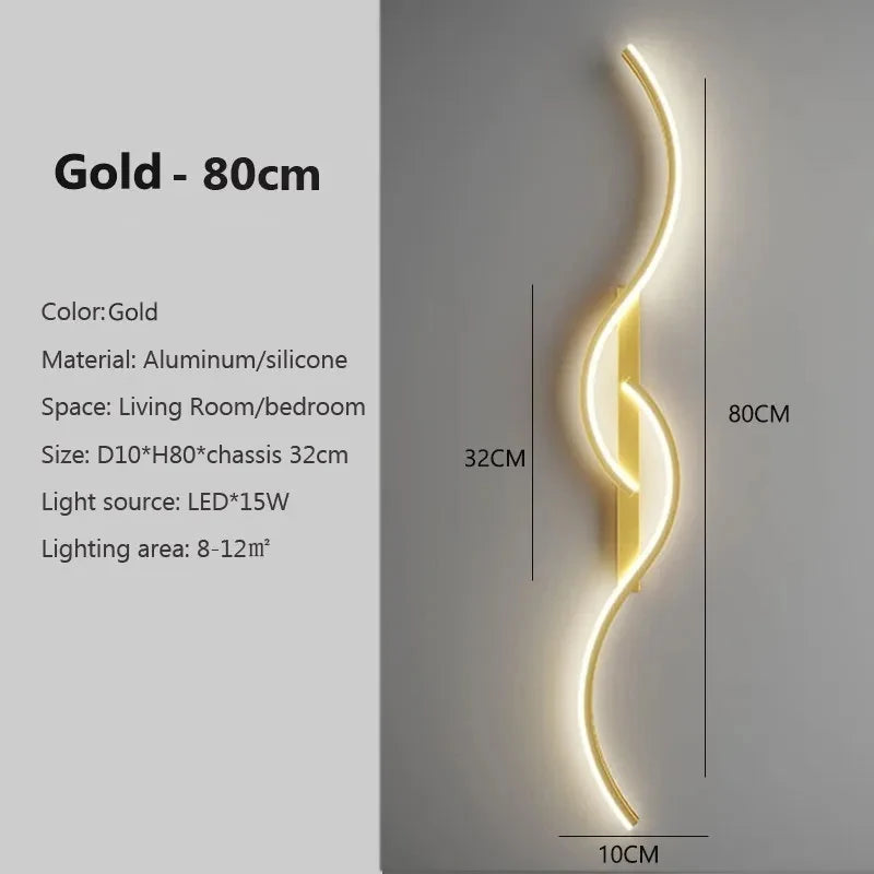 Modern LED Wall Lamp - Minimalist Bedside & Living Room Strip Sconce Indoor Lighting Fixture