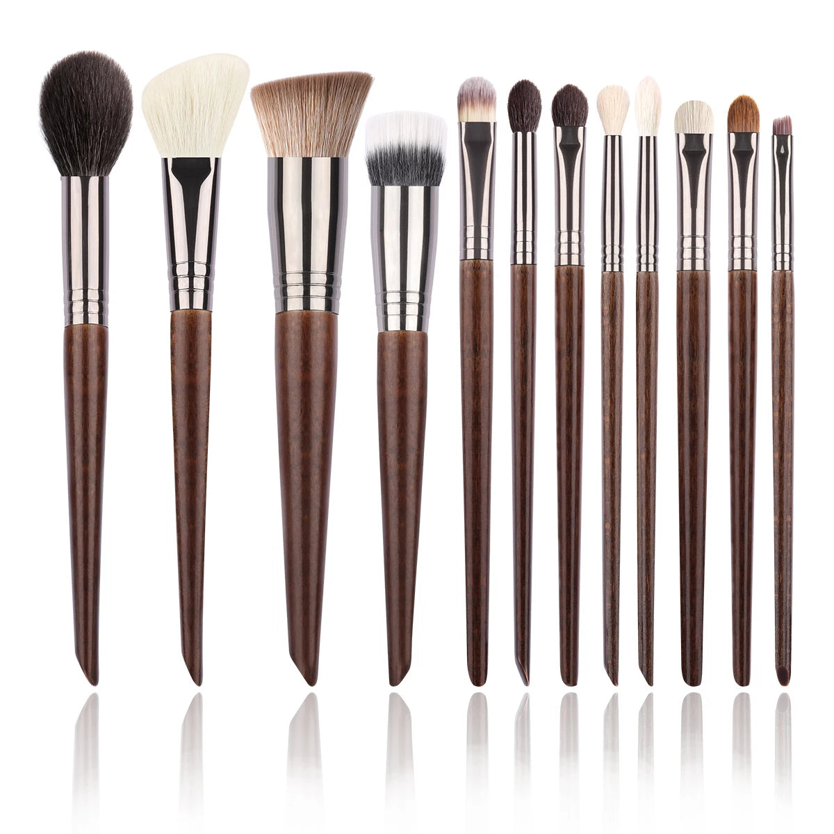 OVW Natural Goat Hair Makeup Brushes Set - Professional Blending & Smudging Kit