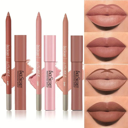 Matte Lipliner & Lipstick Set - Waterproof, Long-Lasting Soft Matte Lip Makeup for Women