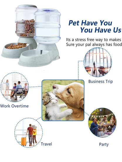 Automatic Pet Water Dispenser & Feeder - Large Capacity for Dogs & Cats