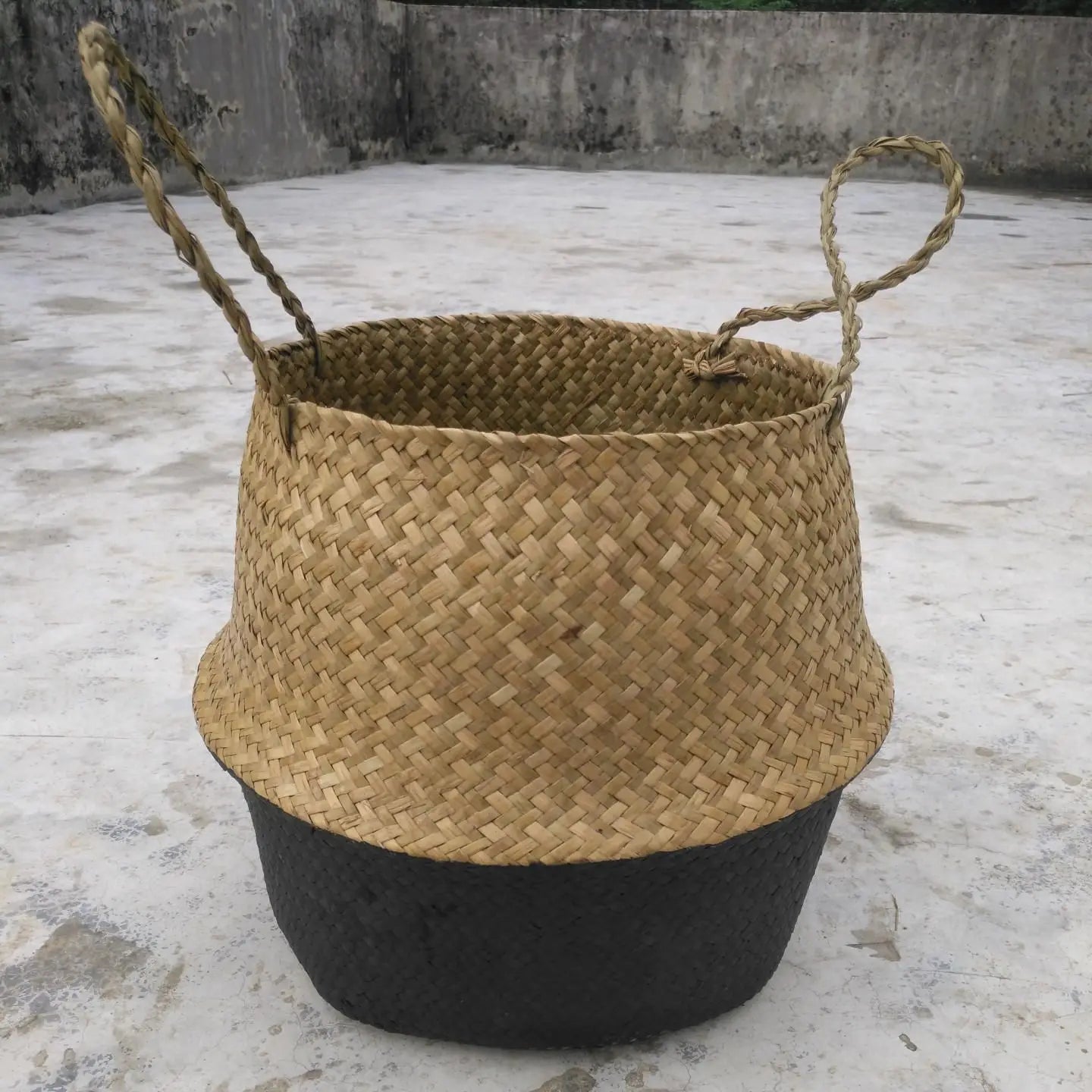 Storage Baskets - Straw Wicker Rattan Hanging Flowerpot, Seagrass Folding Laundry & Garden Plant Basket, Home Decor