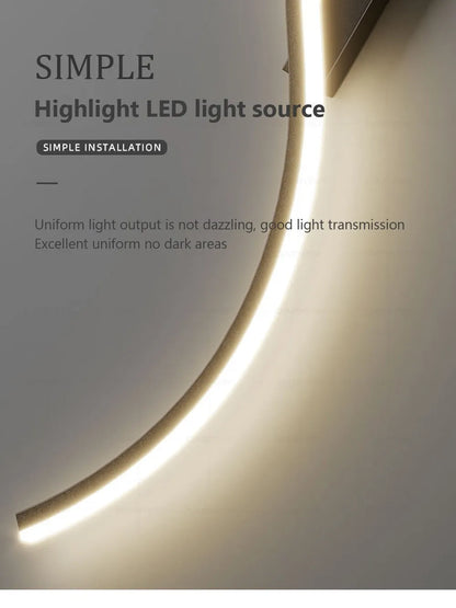 Modern LED Wall Lamp - Minimalist Bedside & Living Room Strip Sconce Indoor Lighting Fixture