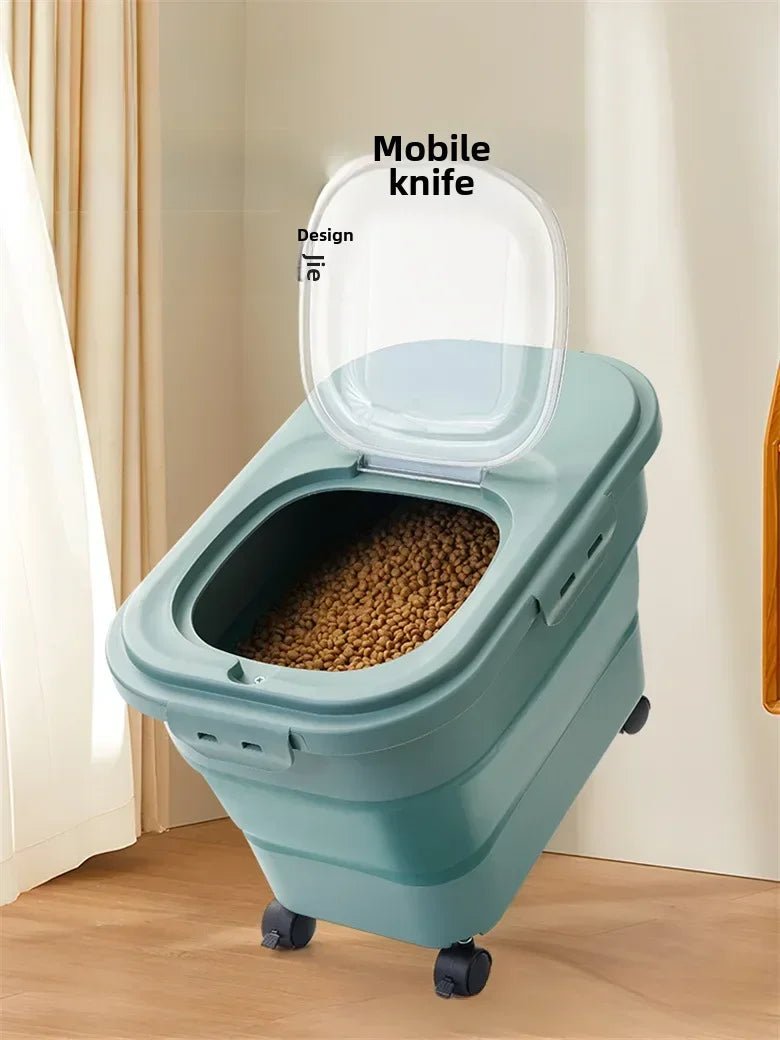 Foldable Dog Food Storage Bucket – Mildew-Proof & Moisture-Proof for Kitchen or Travel