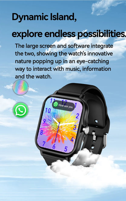 LAXASFIT 2025 Smart Watch, Bluetooth Talk, Full Touch Screen, Heart Rate Monitor, Sports Fitness Tracker for Men & Women
