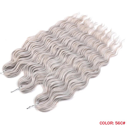 Anna Synthetic 24" Loose Deep Wave Braiding Hair Extensions - Dark Brown Water Wave Crochet Curly Hair