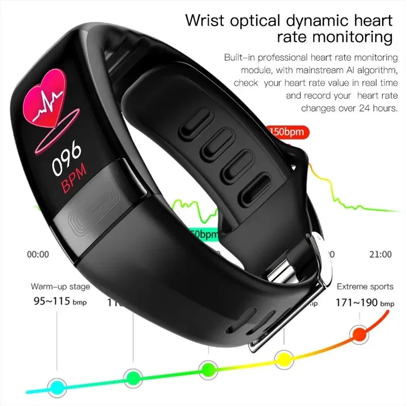 P11 Plus Smart Bracelet, EKG Smartwatch, Waterproof Activity Tracker, Heart Rate Monitor, Fitness Band for Men