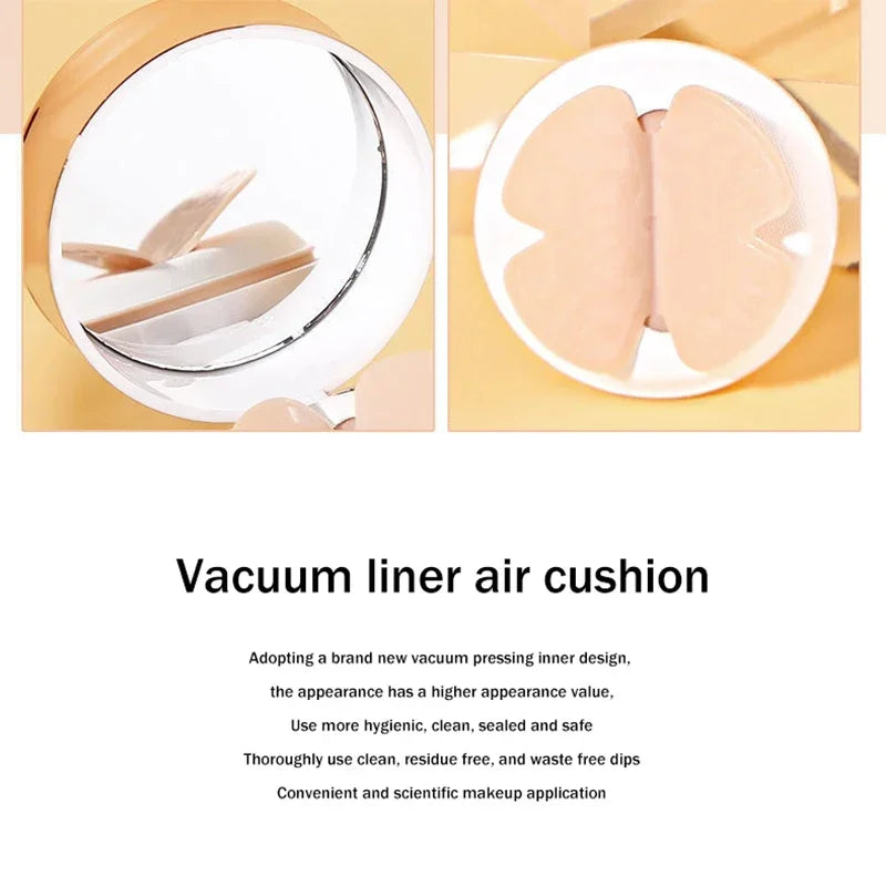 Air Cushion BB Cream with Butterfly Powder Puff – Moisturizing, Whitening, and Waterproof Foundation