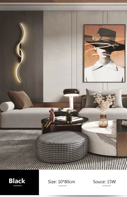 Modern LED Wall Lamp - Minimalist Bedside & Living Room Strip Sconce Indoor Lighting Fixture