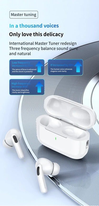 Tideboom W01 TWS Max Wireless Bluetooth Earbuds - Noise Cancelling for iPhone & Android
