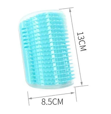 Cat Self-Groomer with Catnip Wall Corner Massage Comb Soft Face Rubs Pet Grooming Tool
