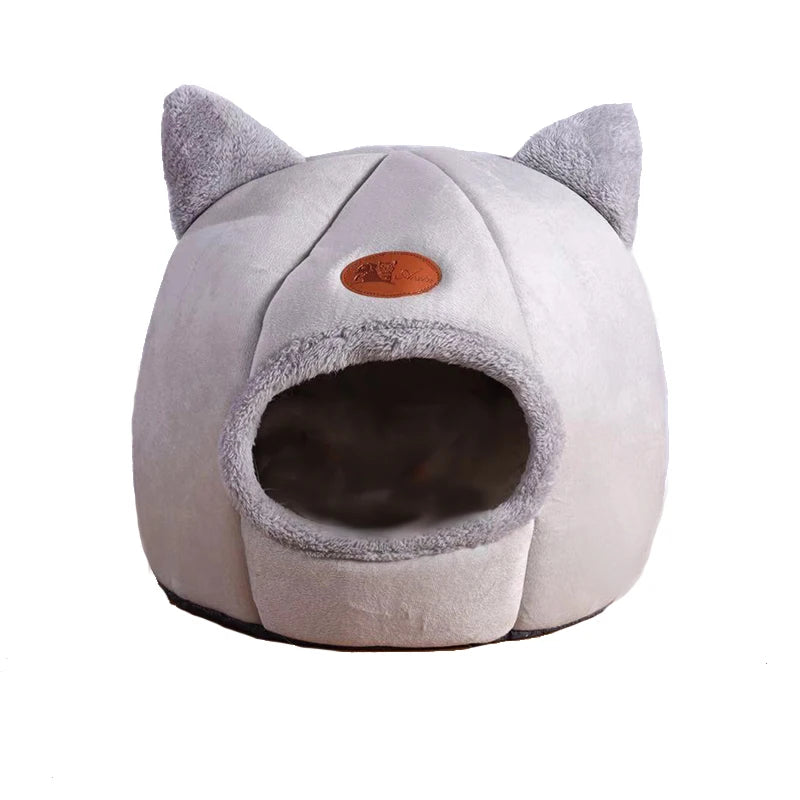 Cozy Winter Cat Bed & Small Dog House – Deep Sleep Comfort Basket Tent for Pets