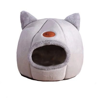 Cozy Winter Cat Bed & Small Dog House – Deep Sleep Comfort Basket Tent for Pets