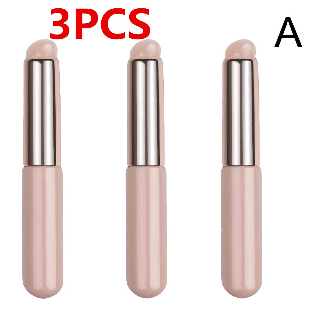 Silicone Lip Brush with Cover - Soft Round Head Concealer & Lipstick Makeup Brush