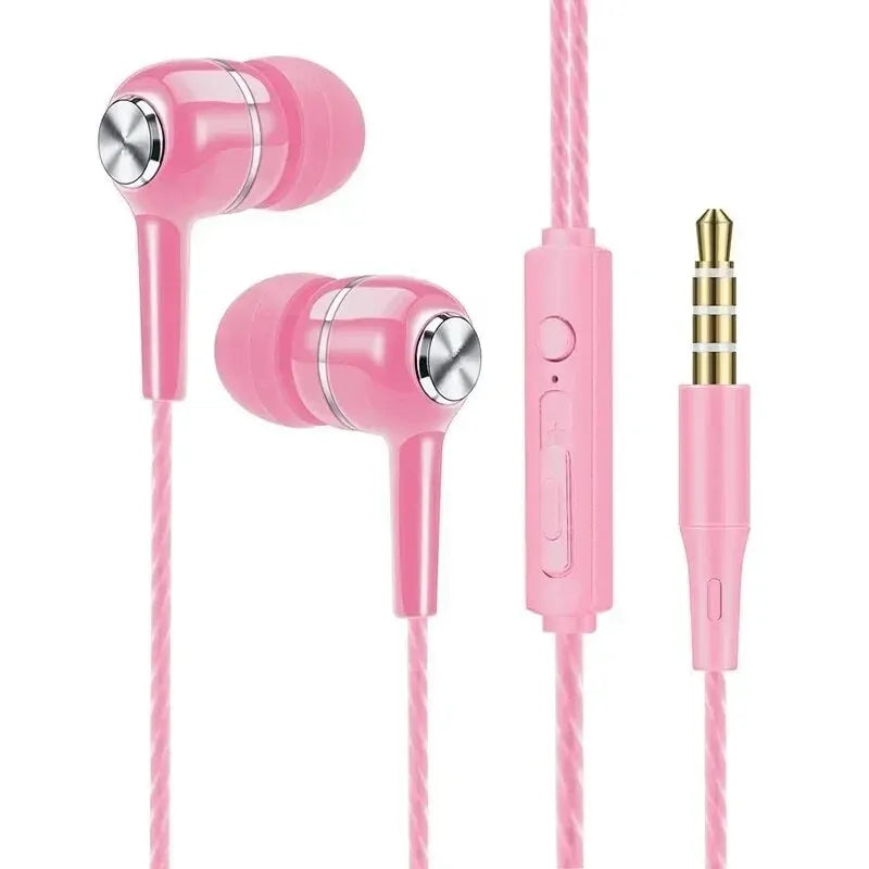 3.5mm Wired Earphones with Microphone - Bass HiFi Stereo In-Ear Headset for Phones
