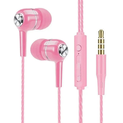 3.5mm Wired Earphones with Microphone - Bass HiFi Stereo In-Ear Headset for Phones