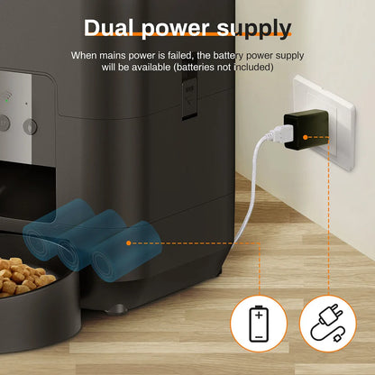 2L Smart Automatic Pet Feeder with Timer & WiFi App for Dogs & Cats