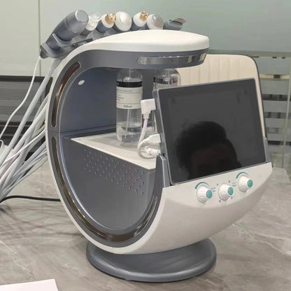 2024 Ultrasound Skin Care & Cryotherapy Microdermabrasion Machine with Hydro Facial & Skin Analyzer
