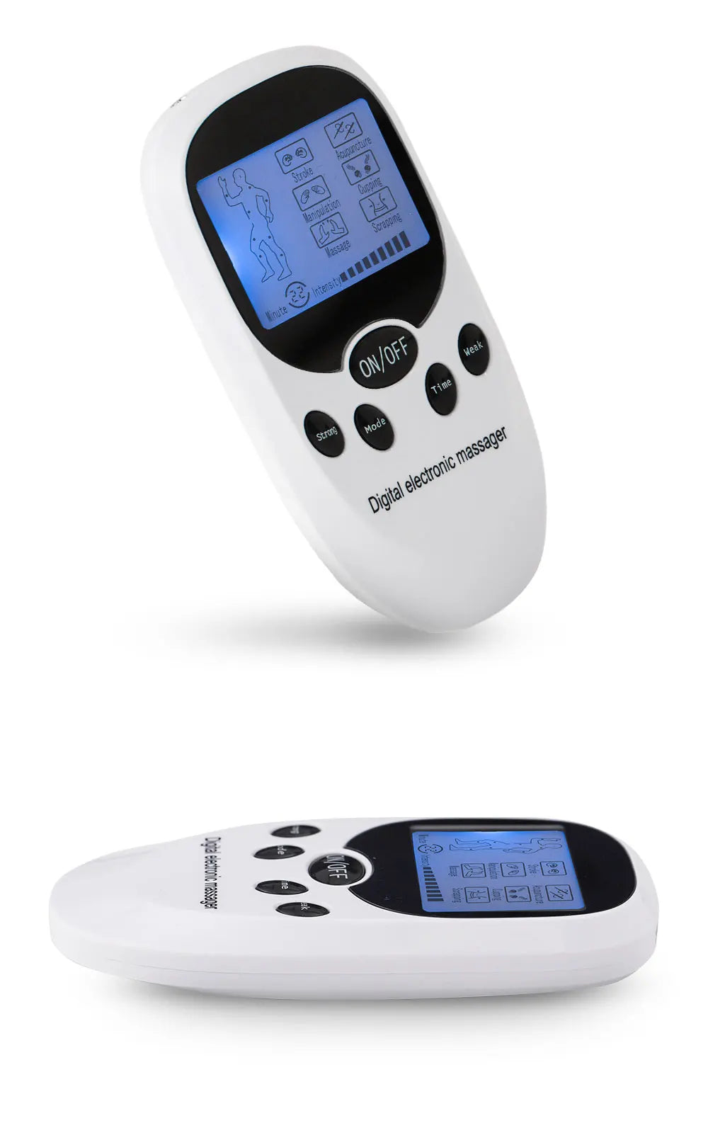 Digital TENS Machine EMS Massager - Electric Pulse Muscle Stimulator for Back & Neck with Electrode Pads