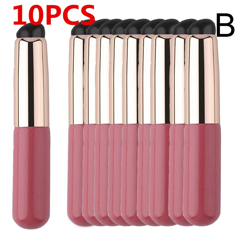 Silicone Lip Brush with Cover - Soft Round Head Concealer & Lipstick Makeup Brush
