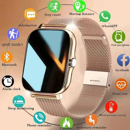 LAXASFIT 2025 Smart Watch, Bluetooth Talk, Full Touch Screen, Heart Rate Monitor, Sports Fitness Tracker for Men & Women