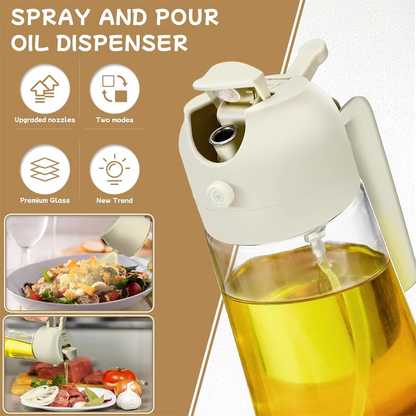 16oz/470ML Glass Oil Dispenser with Automatic Flip Lid