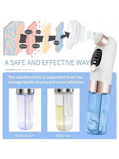 Water Circulation Pore Vacuum Cleaner - Pimple Extractor with 6 Suction Heads & 3 Adjustable Gears