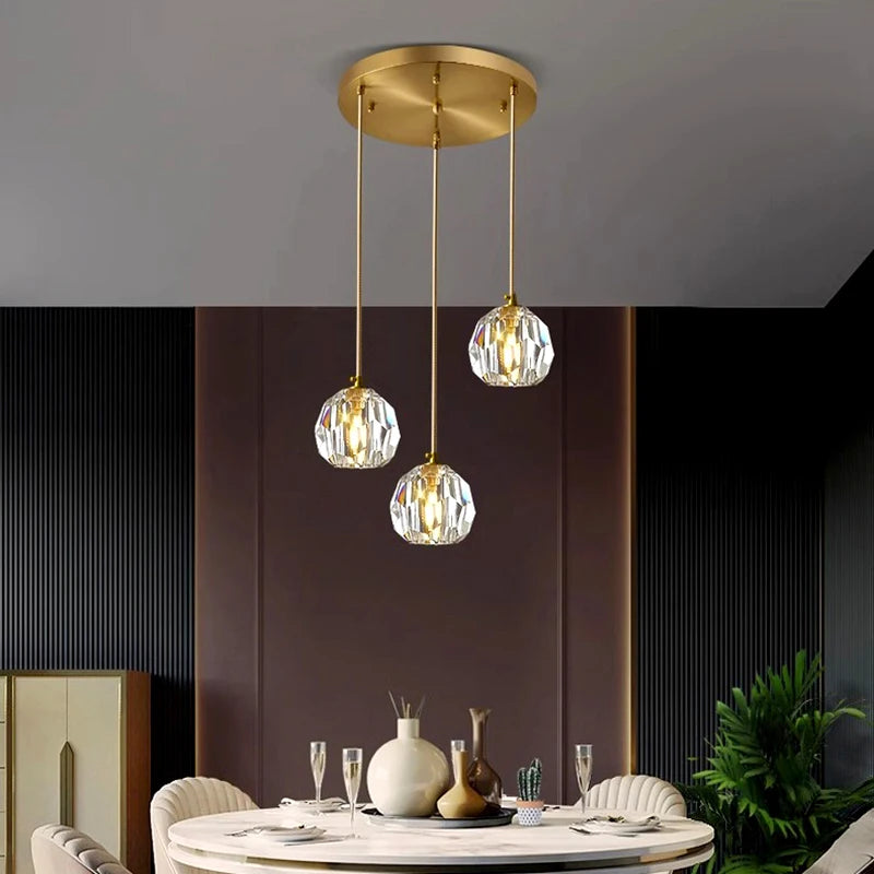 Modern Glass Pendant Lights, LED Ceiling Lamp & Hanging Chandelier for Dining Room