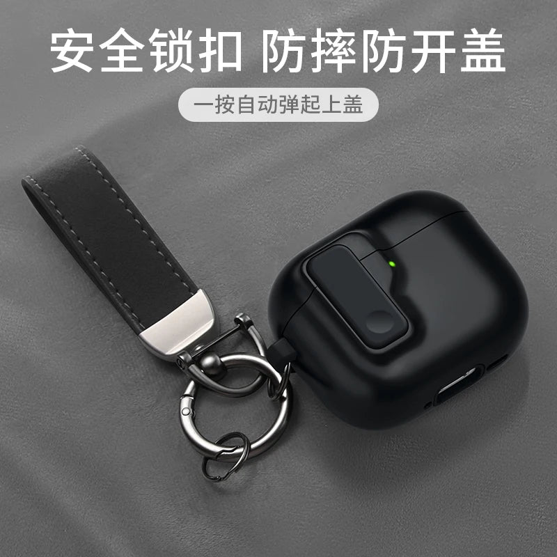 Protective Case for AirPods 4 - Luxury Shockproof Cover with Hook for AirPods Pro 2 & 3