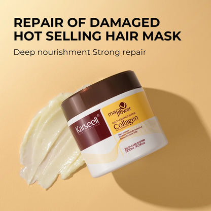 Karseell Collagen Hair Treatment & Argan Oil Hair Serum - Deep Repair Mask (500ml) & Serum (50ml) for Dry, Damaged Hair