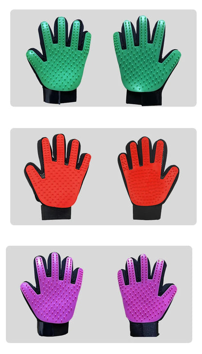 Cat Hair Removal Gloves Rubber Pet Grooming Massage Brush Effective for Dogs & Cats 6 Colors