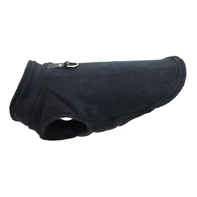 Warm Fleece Dog Jacket with D-Ring – Vest for Small Dogs & Cats, French Bulldog & Chihuahua Coat