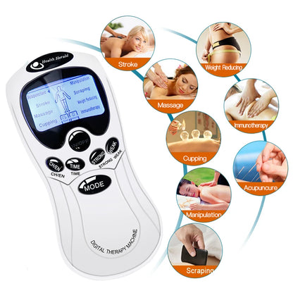 Electric Dual Output TENS Massage Machine - EMS Muscle Stimulator & Full Body Pulse Acupuncture Massager