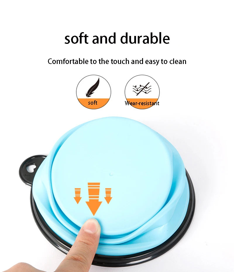 Collapsible Silicone Dog Bowl – Portable Folding Feeder for Outdoor Travel (350/1000ml)