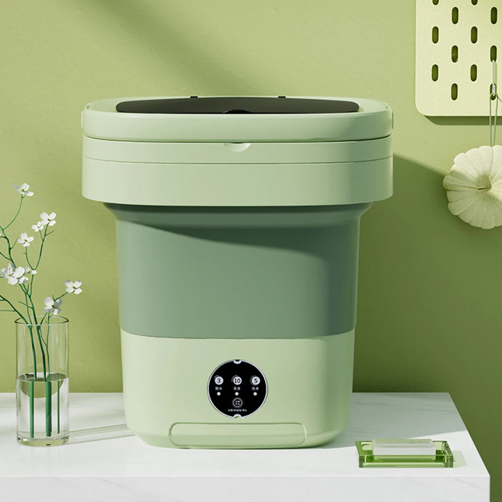 6L 11L Folding Portable Washing Machine Big Capacity with Spin Dryer Bucket for Clothes Travel Home Underwear Socks Mini Washer
