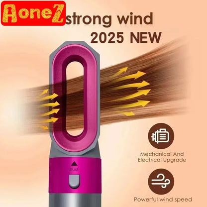 5-in-1 Low Noise Hair Styler - Professional Hair Curling, Straightening, Drying Hot Air Brushes, 1000W