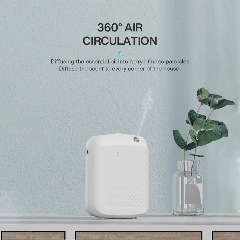 Wall Mounted Room Fragrance Diffuser - Bluetooth Air Freshener with Built-in Fan for Home and Hotel