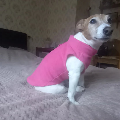 Warm Fleece Dog Jacket with D-Ring – Vest for Small Dogs & Cats, French Bulldog & Chihuahua Coat