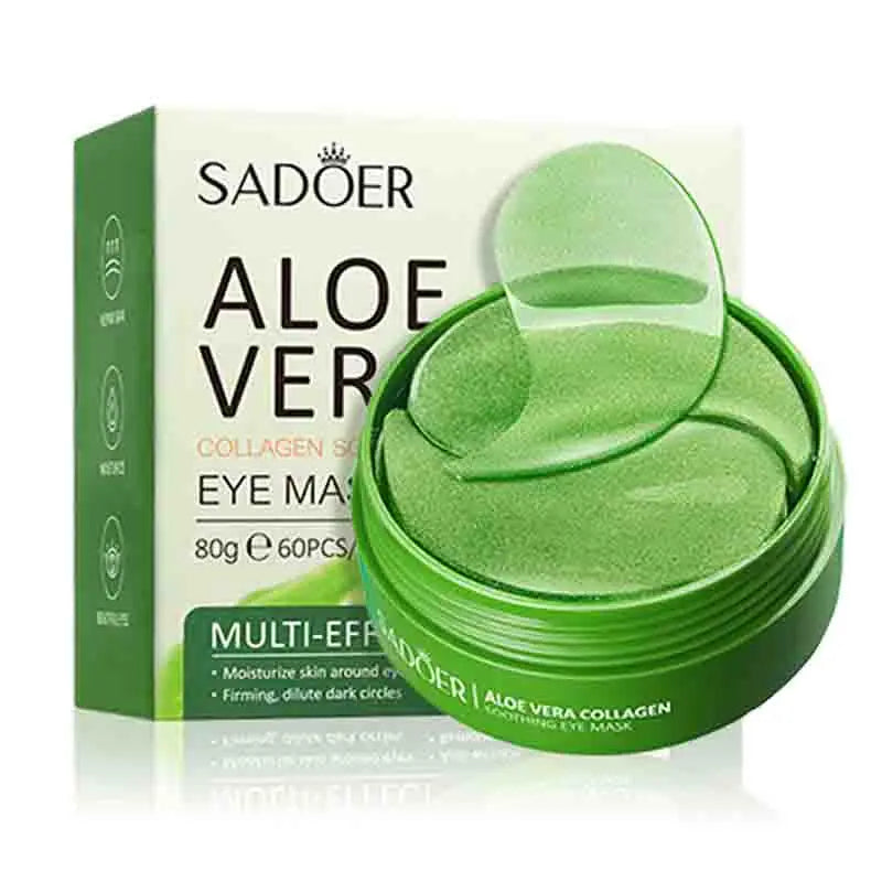 60PCS Aloe Vera Collagen Eye Masks - Anti-Dark Circles & Firming Eye Patches