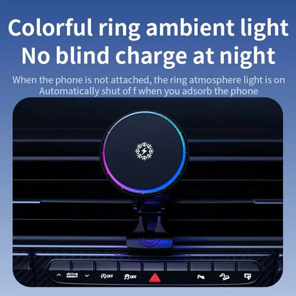Magnetic Car Wireless Charger & Cooling Phone Holder Mount for MagSafe iPhone 12-16 Pro Max Fast Charging Stand