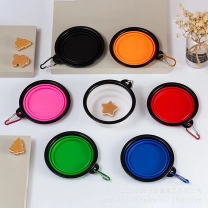Collapsible Silicone Dog Bowl – Portable Folding Feeder for Outdoor Travel (350/1000ml)