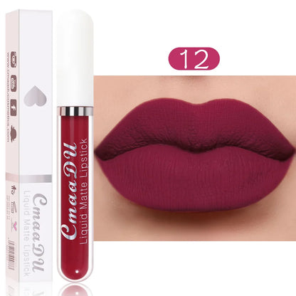 18-Color Long-Lasting Velvet Matte Liquid Lipstick Waterproof Non-Stick Cup
