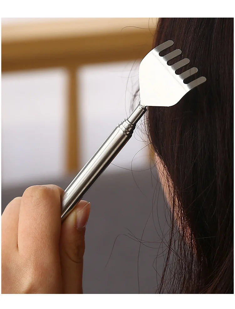 Portable Extendable Back Scratcher Stainless Steel Telescoping Itch Relief Tool
